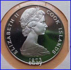 Christmas 1974 Cook Islands Proof Silver 1 oz Coin FDC, Hutt Series 121, #23/350