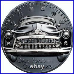 Classic Car Open Roads 2 oz black proof silver coin Cook Islands 2021