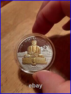 Coin Silver 1 Oz World Monuments Japan Giant Kamakura Buddha 2011 Cook Islands