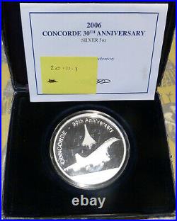 Concorde 2006 30th Anniversary Cook Islands 5oz Silver coin With Coa (20.11.1)