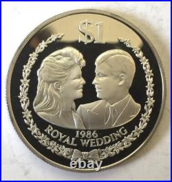 Cook 1986 Royal Wedding 1Dollar Silver Coin, Proof