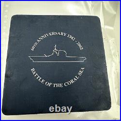Cook 2002 Battle Coral Sea $10 Dollars 10oz Colour Silver Coin Proof (Sh30/U7)