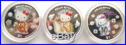Cook 2004 Hello Kitty Set of 3 Colour 1oz Silver Coins, Proof