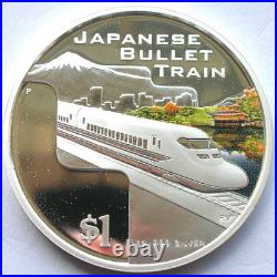 Cook 2004 Train Japanese Bullet Dollar 1oz Silver Coin, Proof