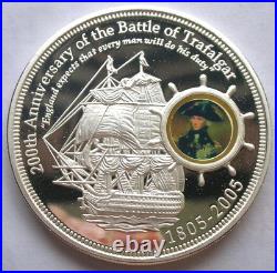 Cook 2005 Battle of Trafalgar 10 Dollars 5oz Silver Coin, Proof