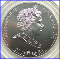 Cook 2008 Birth of Venus 20 Dollars 3oz Silver Coin, Matte, BU