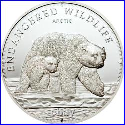 Cook 2008 Pole Ice Bear 5 Dollars Silver Coin, Proof