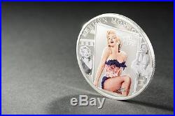 Cook 2011 5 $ MARILYN MONROE 85th Anniversary 25 g Silver Coin Real Diamond NEW