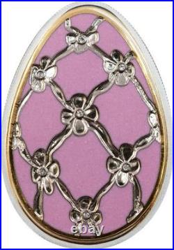 Cook 2012 Imperrial Violet Easter Egg 5 Dollars Silver Coin, Proof