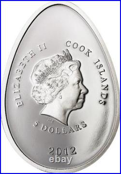 Cook 2012 Imperrial Violet Easter Egg 5 Dollars Silver Coin, Proof