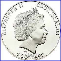 Cook 2013 Tina Maze 5 Dollars 1oz Colour Silver Coin, Proof