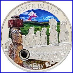 Cook 2014 Easter Island Rapa Nui 5 Dollars Colour Silver Coin, Proof