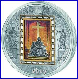 Cook 2014 Masterpieces of Art Pieta Michelangelo Buonarroti Gold Silver Coin 6