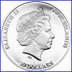 Cook 2014 Nano Sea Life 10 Dollars 50grams Silver Coin, Proof