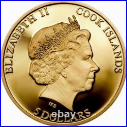 Cook 2018 Girdied Lizard 5 Dollars Silver Coin, Proof