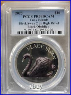 Cook 2023 Black Swan Obsidian Silver Coin PCGS 69