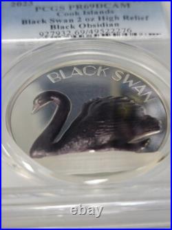 Cook 2023 Black Swan Obsidian Silver Coin PCGS 69
