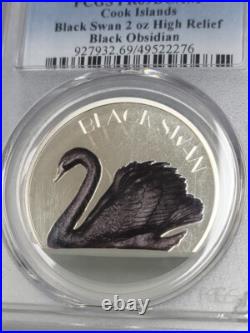 Cook 2023 Black Swan Obsidian Silver Coin PCGS 69