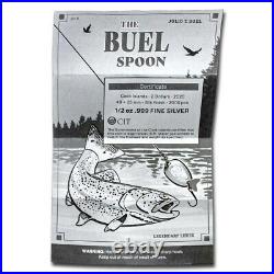 Cook Island 1/2 oz. 999 Silver Buel Spoon Fishing Lure Spinner Trout 2$ Coin NEW