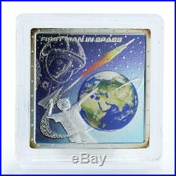 Cook Island 1 Dollar First Man in Space Gagarin square Silver Coloured Coin 2011