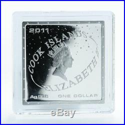 Cook Island 1 Dollar First Man in Space Gagarin square Silver Coloured Coin 2011
