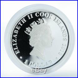 Cook Island 1 dollar Battle SALAMIS 480BC Famous NAVAL Battles Silver coin 2010