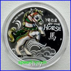 Cook Island 2014 Year of Horse Color Silver Coin 1oz