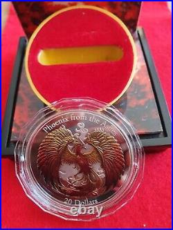 Cook Island 2015 Phoenix From The Ashes- 3 Oz Silver Coin $20