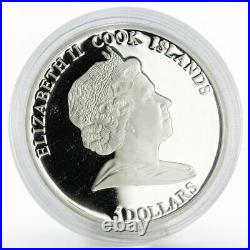 Cook Island 5 dollars Terminator 2 T800 colored proof silver coin 2011