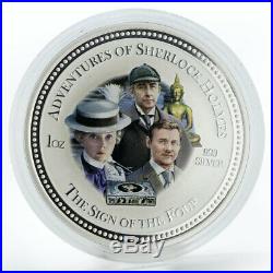 Cook Island, Sherlock Holmes set of 4 Silver coins of the movies 2007 RARE