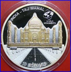Cook Islands 10 Dollars 2007 Silber 1 Oz+ #F4240 Taj Mahal Sculpture Nur 5.000