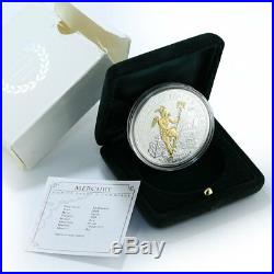 Cook Islands 10 dollars Mercury God of Trade & Commerce silver gilded coin 2008