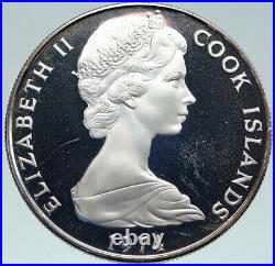 Cook Islands 1974 2 Silver Coin Proof Set, Mint Sealed Container Free Shipping