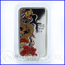Cook Islands $1 Year of the Dragon 2012 Peony Dragon, 20 g Silver Coin Lunar