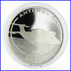 Cook Islands 1 dollar Antonov Ukraine Planes series AN-74 proof silver coin 2008