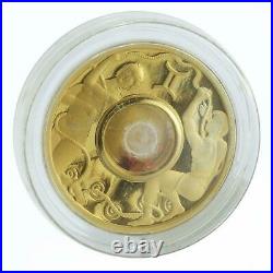 Cook Islands 1 dollar Gemstone Zodiac Signs Gemini gilded silver coin 2003