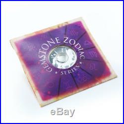 Cook Islands 1 dollar Gemstones Zodiac Sagittarius silver with topaz coin 2003