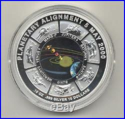 Cook Islands 2000 $10 Planetary Alignment 10 oz Coloured Silver Coin