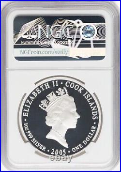 Cook Islands 2005 2 Shillings Proof Silver Coin Ngc Certified Pf69 Ultra Cameo