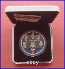 Cook Islands 2005 Miffy Rabbit 50th Anniversary 5 Dollars Silver Proof Coin