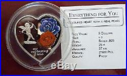 Cook Islands 2008 $5 Everlasting Love Heart Silver Coin Proof