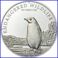 Cook Islands 2008 Endangered Wildlife Antarctica Penguins 25g Silver Proof Coin