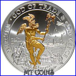 Cook Islands 2008 MERCURY GOD OF TRADE & COMMERCE 2 Oz Silver Coin rare