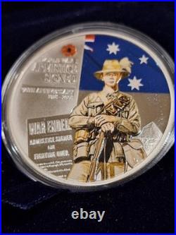 Cook Islands 2008 THE END OF WORLD WAR 1 90th Anniversary 2 OZ Silver proof set