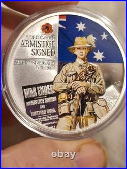 Cook Islands 2008 THE END OF WORLD WAR 1 90th Anniversary 2 OZ Silver proof set