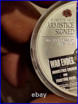 Cook Islands 2008 THE END OF WORLD WAR 1 90th Anniversary 2 OZ Silver proof set