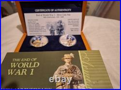 Cook Islands 2008 THE END OF WORLD WAR 1 90th Anniversary 2 OZ Silver proof set
