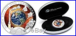 Cook Islands 2009 1969 $1 First Man On The Moon 1 Oz Silver Orbital Coin Proof