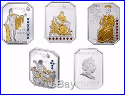 Cook Islands 2009-2011 4×5$ Vatican Art 4 Silver Coin Set