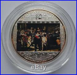 Cook Islands 2009 $ 20 Masterpieces of Art Rembrandt NIGHTWAHT 3 Oz Silver Coin